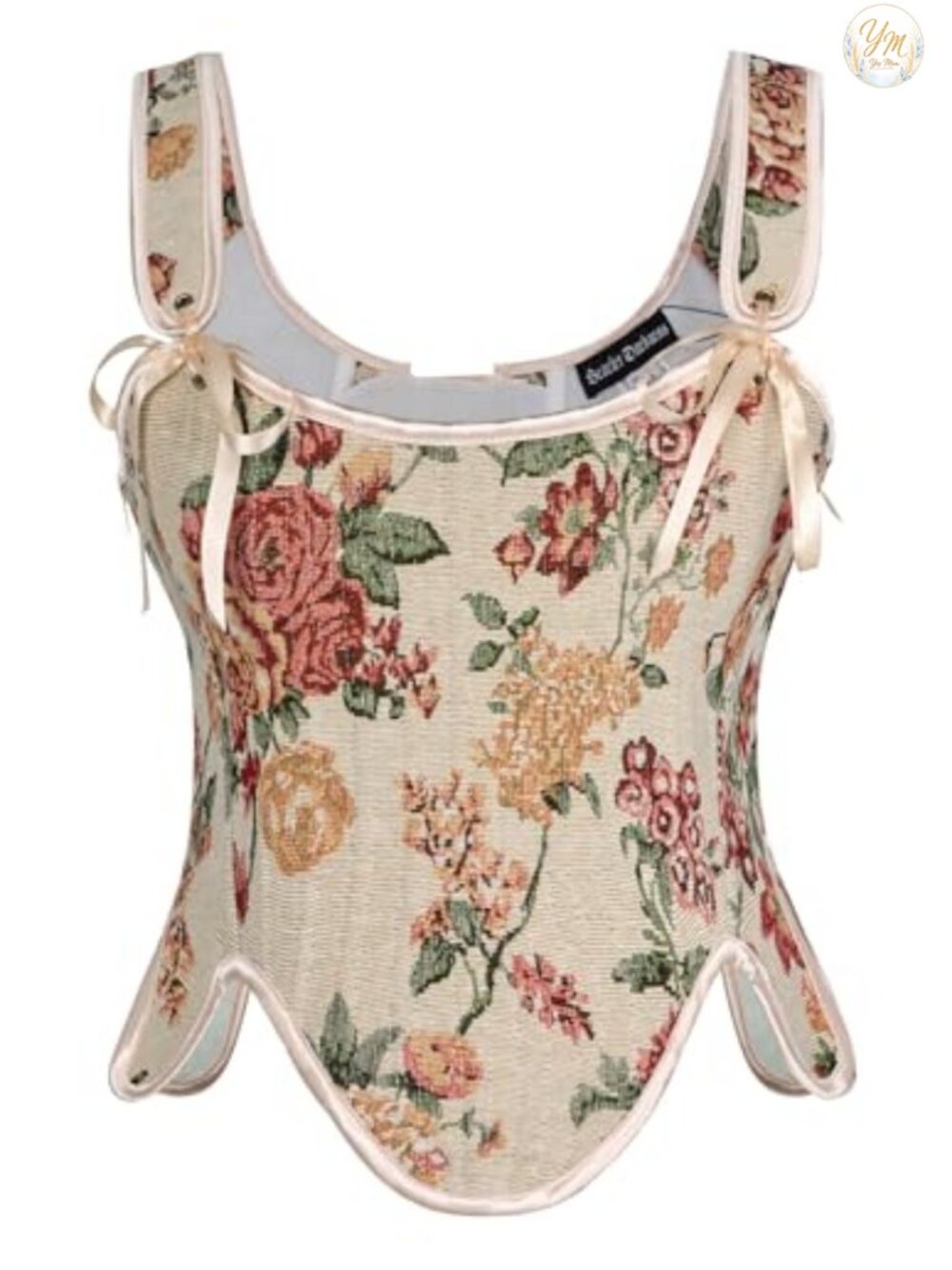 Renaissance Corset Top Women Floral Lace Up Bustier